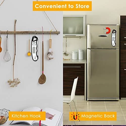 Meat Thermometer Digital Instant Read Thermometer Ultra-Fast Cooking D-Black