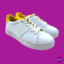Image of DUNE Elsie Women's Lace Up Trainers, Genuine Leather Uppers, White, UK 4/EU 37