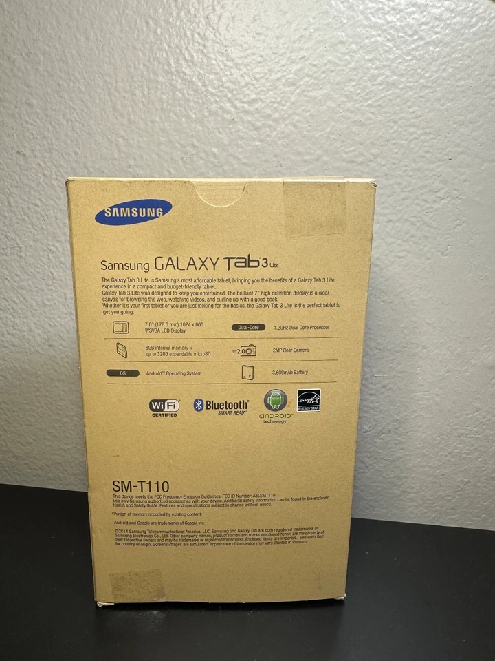 NEW Samsung Galaxy Tab 3 Lite 7.0 8GB SM-T110 Dark Gray Tablet - GRAY - Image 2 of 3
