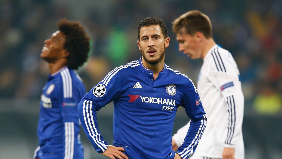 Chelsea 2015 Home Jersey #10 Hazard Adidas Blue UCL Shirt Size M