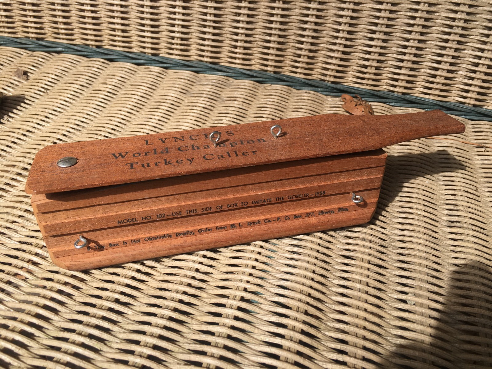 Vintage LYNCH's World Champion TURKEY CALL Model 102 Date 1958 LYNCH