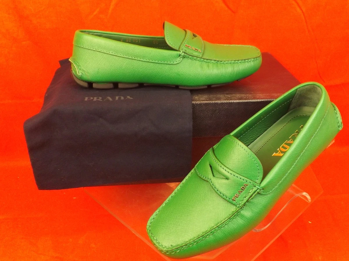 Prada Suede Driving Loafers Pistachio Green Men’s Size 9.5 Authentic Prada Men Suede Loafers Brown Italy Driving Moccasins 6  main image 3