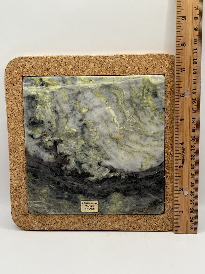 Connemara Marble And Cork Trivet Made In Ireland Vintage Kitchenware eBay