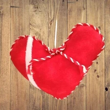 Farmhouse Primitive Folk Art Stuffed Red HEART Ornies Bowl Filler Ornament *