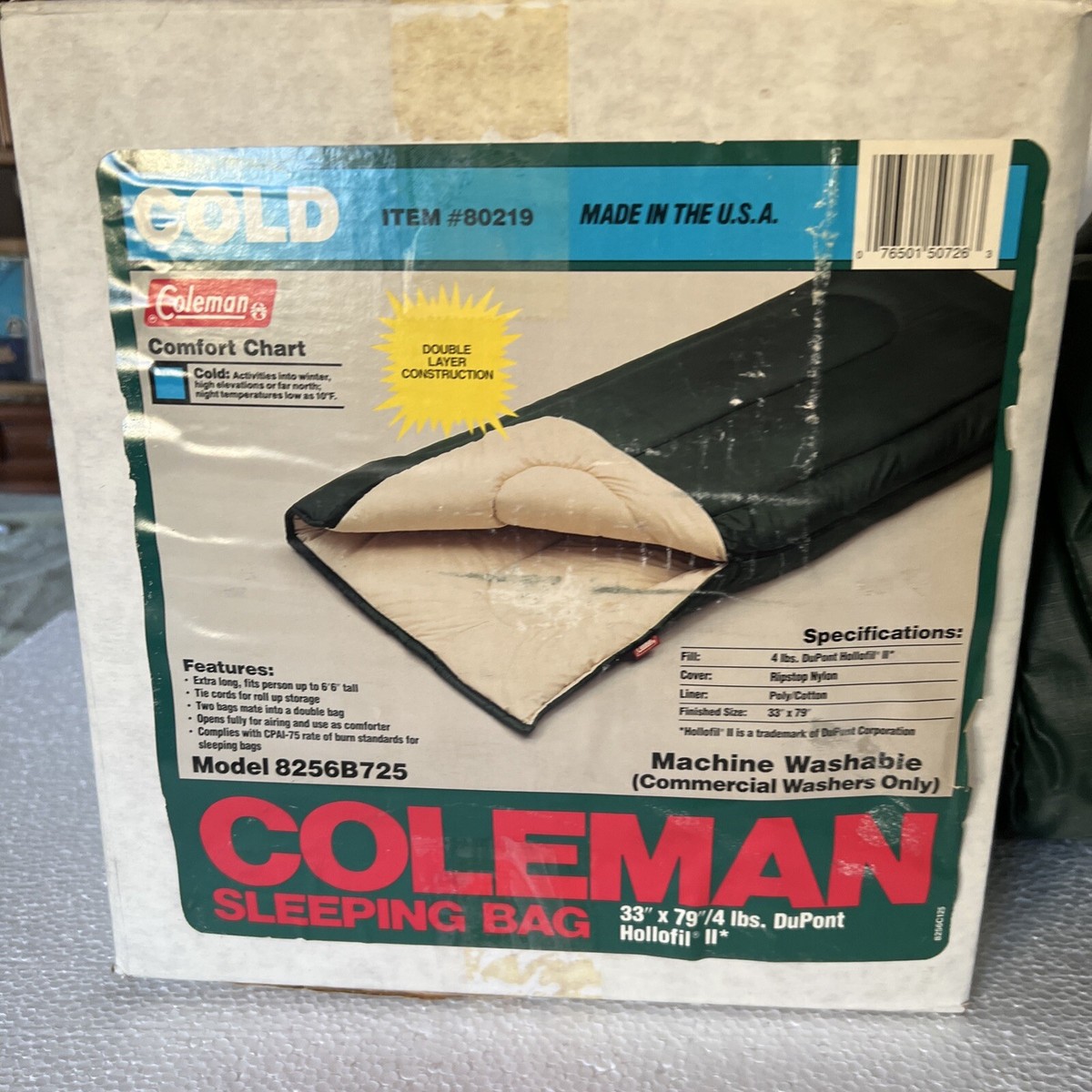 vintage New Coleman sleeping bag Green w/Box | eBay