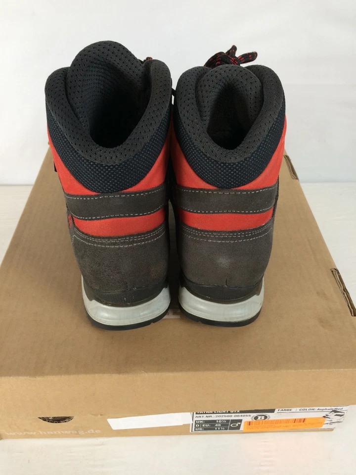 Excelentes botas de trekking ligeras Hanwag Tatra Light GTX para hombre, asfalto/rojo, M11.5 Foto 3 de 4