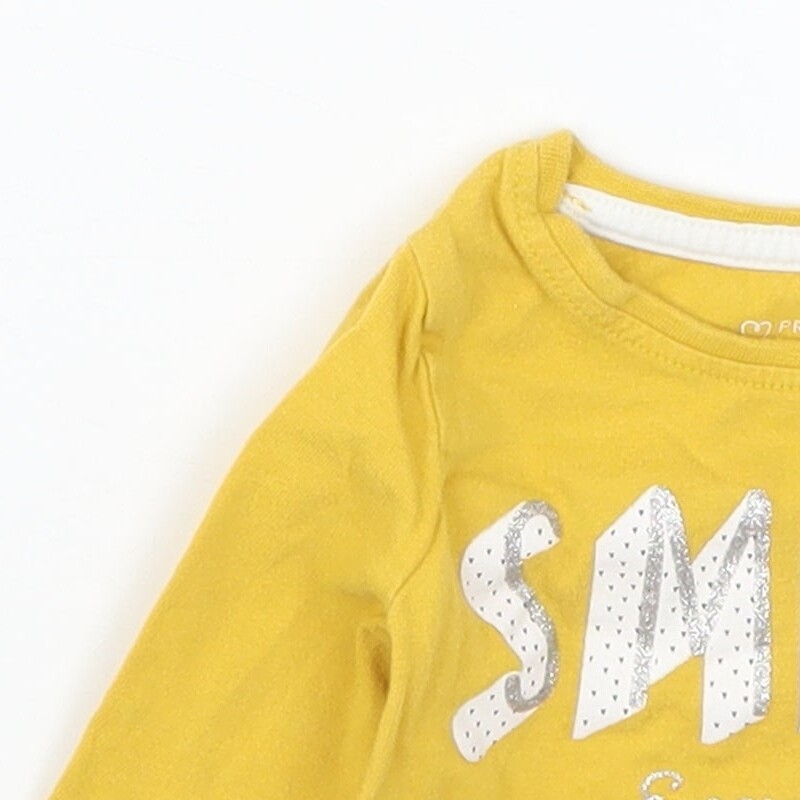 T-shirt Fille Primark Jaune Tacheté - 4-5 Ans - Coton Col Rond