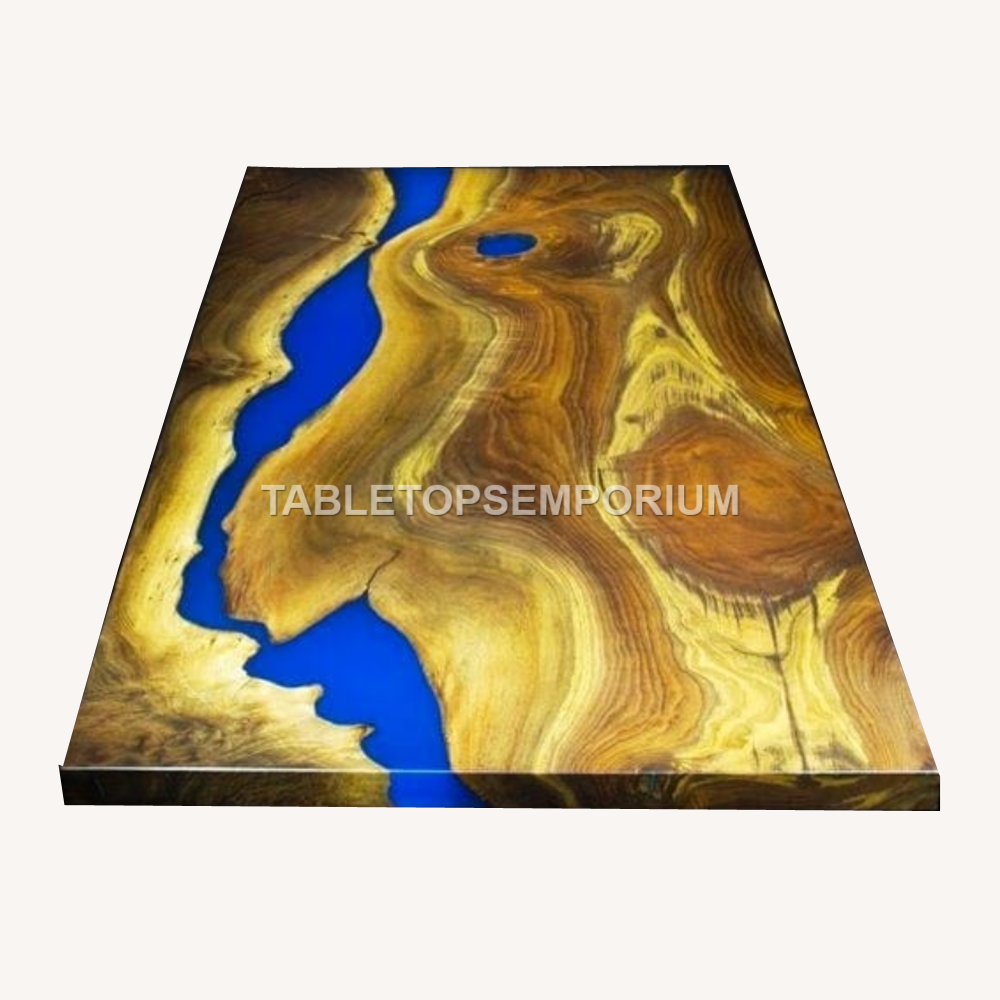 Acacia Handmade Dining Side Epoxy Resin River Table Collectible Royal Furniture