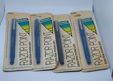 VINTAGE PILOT RAZOR POINT MARKER PEN, EXTRA BLUE / Black INK 4 PCS