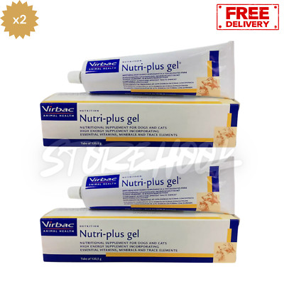 2x Virbac Nutriplus Nutri Plus Gel Supplement for Cats & Dogs 120g
