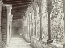 Spanien Barcelona Kreuzgang Von die Kirche Ste Anne c1880 Foto Stereo Vintage