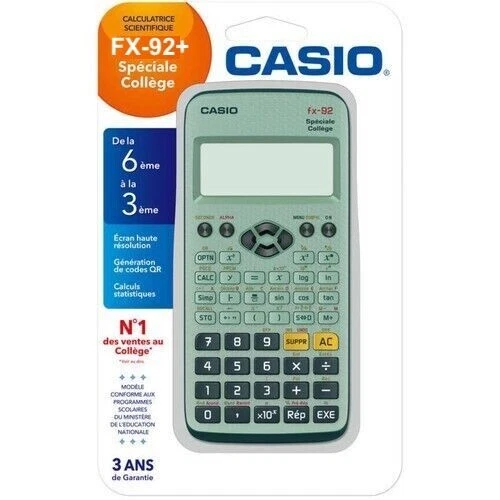 Calculatrice Scientifique Spéciale Collège Casio FX-92+ Graphiques