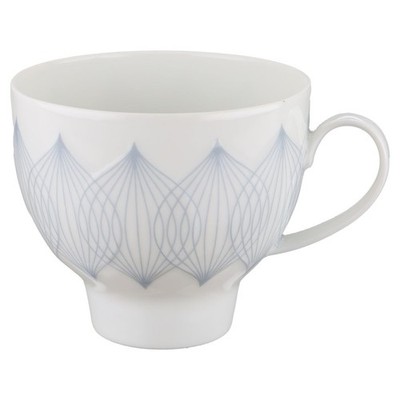 Kaffeetasse offener Fuss Rosenthal Lotus Blätterreigen - grau