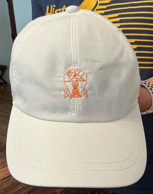 Brunello Cucinelli Adjustable Baseball Cap Logo-Embroidered White Nylon, Linen