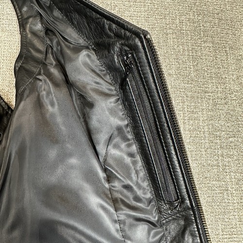 Harley-Davidson Womens Black Leather Riding Vest Size Small Embroidered Logo - Picture 11 of 13
