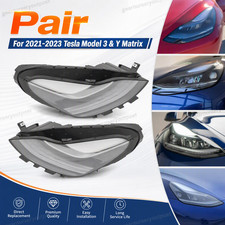 For 2021-2023 Tesla Model 3 Y Matrix Led Headlight Assembly Headlamps Pair Set