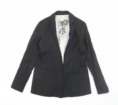 River Island normaler schwarzer Damenblazer UK-Größe 10