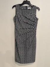 Calvin Klein Women's Sleeveless Knee-Length Houndstooth Dress Sz 4 Chic Career