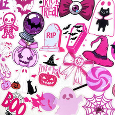 Pink Halloween Stickers Scrapbooking Junk Journal Collage