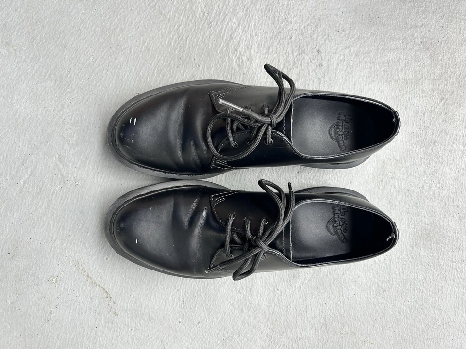 Doc Martens 1461 Oxford Derby Shoes Smooth Leather, US Size 9 Black Mono - Image 2 of 4