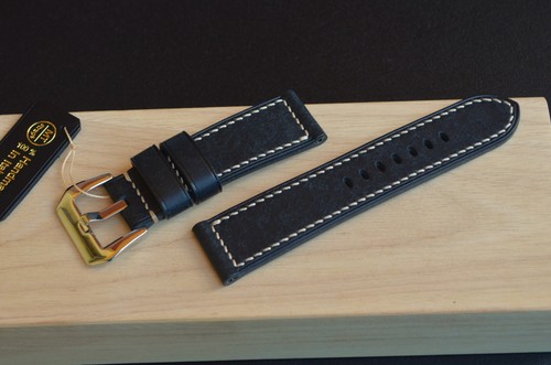 24 mm Cinturino artigianale pelle Badalassi Pueblo Black Pam Italy Vintage Strap - Picture 13 of 18