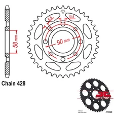 JT Sprockets Steel Rear Sprocket 428 Pitch 45 Tooth Honda XL100S (1979-1980)