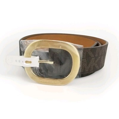 Michael Kors Womens Belt Brown Chocolate Gold Round MK  display picture 3