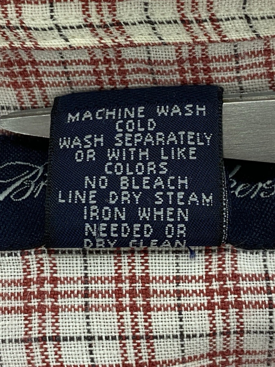 Brooks Brothers Shirt Lux Tier Irish Linen Mens XL Red White Plaid