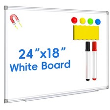 SRGAFIX Magnetic Dry Erase Whiteboard 24x18 Inch Wall Mounted Aluminum Frame