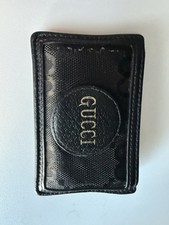 GUCCI Card Case/Holder for Men Black Leather Logo 100 Authentic