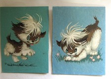 Lot of 2 Paint By Number Pictures Painting 6" X 8" Set Puppies Dog Unframed