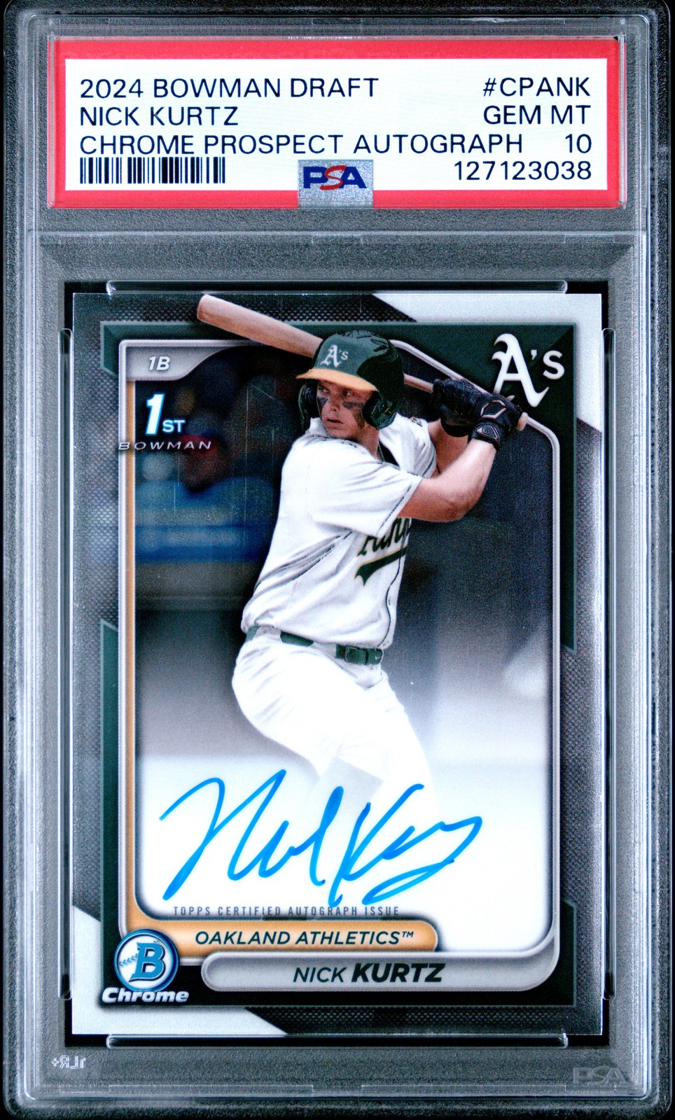 2024 BOWMAN DRAFT CHROME PROSPECT AUTOS #CPANK NICK KURTZ PSA 10