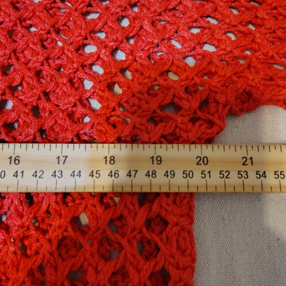 Suéter Chico's Rojo Lino Lino/Rayón Crochet Tejido Abierto Talla 2 II Foto 3 de 4