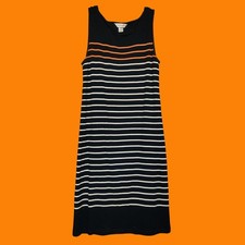 Christopher & Banks Sleeveless Navy Stripe Cotton Dress S