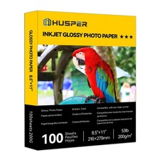 100 Sheets Inkjet Glossy Photo Paper 53LB 200GSM Instant Dry 8.5x11 Inch