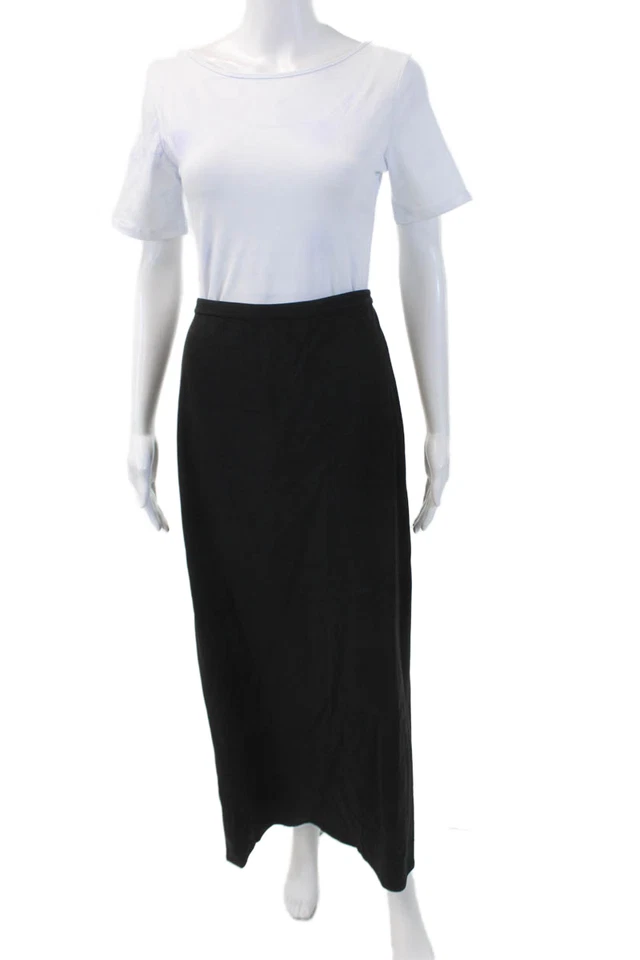 Falda lápiz tejida longitud completa con cremallera trasera negra talla grande COS para mujer Foto 2 de 4