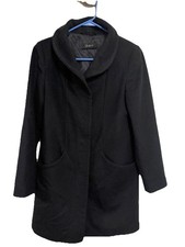 Quince Women’s Italian Wool Cocoon Coat Black XS Quiet Luxury Classic Minimalist