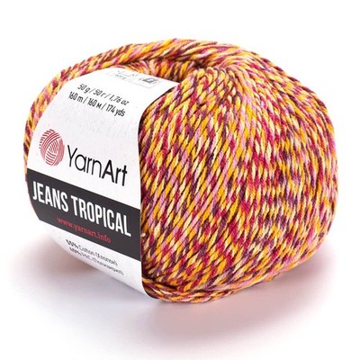 Yarnart Jeans Tropical Multicolor Cotton Acrylic Yarn 160M Sport Weight 50G