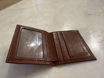 Mens COACH Brown Leather Bifold Wallet