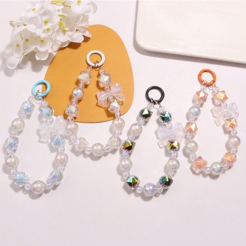 Detachable Burst Bead Chain Keyring Acrylic Phone Lanyard Woman Girls