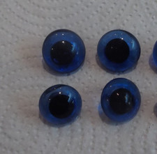 2 X Paires 19/20 MM Cerclé Bleu Verre Nounours Yeux Sur Fils