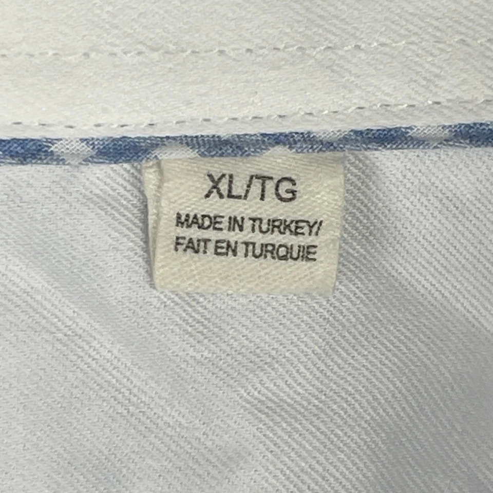 Camisa social masculina Jack Victor Gingham com botões XL algodão punho flip G/S azul - Imagem 4 de 4