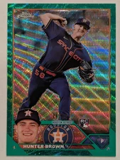2023 Topps Chrome - Hunter Brown #197 Green Refractor /99 Rookie Card