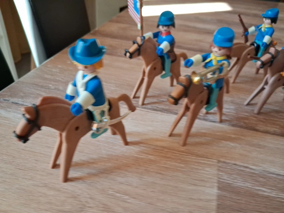 Playmobil 6 Nordistes Cavalerie Western Vintage - Photo 2/4