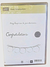 NEW Retired Stampin Up, Happy Congratulations stamp set Sealed