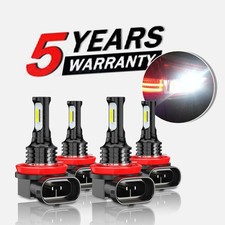 Super Bright Combo H9 H11 LED Headlight High Low Beam Bulbs 10000K White Kit