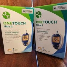 2x OneTouch Ultra 2 Blood Glucose Monitor Exp Jan. 2030