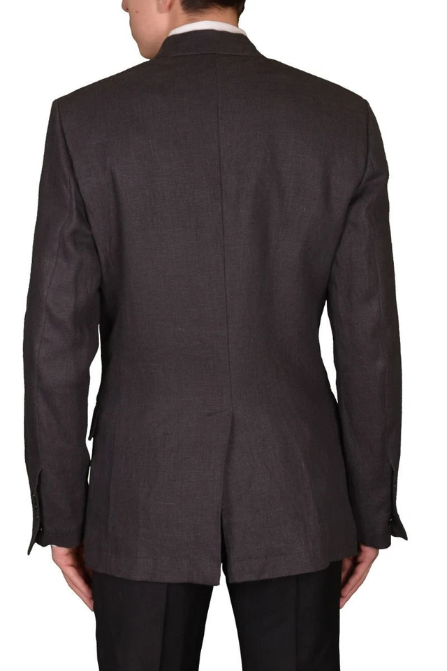 Dolce & Gabbana мужской серый льняной двубортный блейзер размер США 36 38 40 42 44 - Изображение 2 из 3