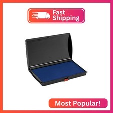 Large Premium Blue Ink Stamp Pad - 3" by 6" - Quality Felt Pad - Case with Closi