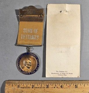 1924 GAR 58th NATL. ENCAMPMENT SONS OF VETERANS LINCOLN BADGE RIBBON PIN BAR